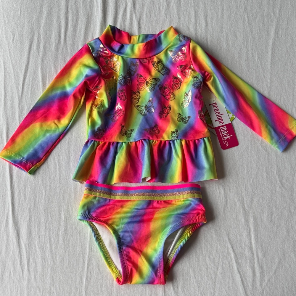 Baby girl Colorful Butterfly bathing suit new with tags 12month